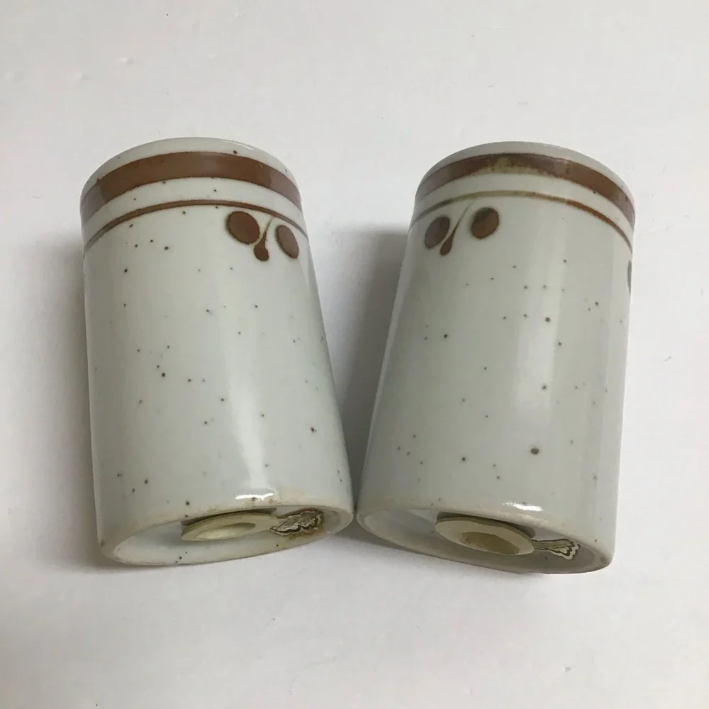 Otagiri Japan Brown Speckled Stoneware Salt & Pepper Shakers Boho Vintage Japan